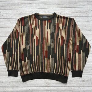 Vintage Cooper Sweater Mens Large Brown Coogi Style Striped Knit Pullover Canada